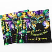 Mardi Gras Masquerade Masker en Kralen Partij Kaart