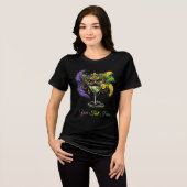 Mardi Gras Masquerade Masker- en Martini Feest Tri-Blend Shirt (Voorkant volledig)