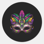Mardi Gras Masquerade Masker Feestelijke Carnaval Ronde Sticker (Voorkant)
