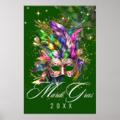 Mardi Gras Masquerade Masker | Groene Poster (Voorkant)