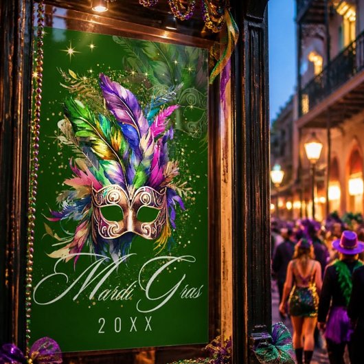 Mardi Gras Masquerade Masker | Groene Poster