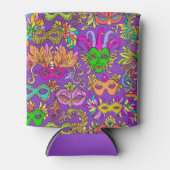 Mardi Gras Masquerade Masker Helder Paarse Groen Blikjeskoeler (Voorkant)