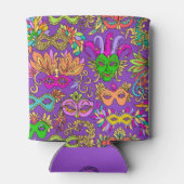 Mardi Gras Masquerade Masker Helder Paarse Groen Blikjeskoeler (Achterkant)