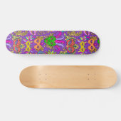 Mardi Gras Masquerade Masker Helder Paarse Groen Persoonlijk Skateboard (Horizontaal)