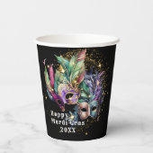 Mardi Gras Masquerade Masker Papieren Bekers (Achterkant)