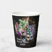 Mardi Gras Masquerade Masker Papieren Bekers (Voorkant)