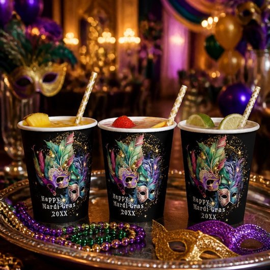 Mardi Gras Masquerade Masker Papieren Bekers