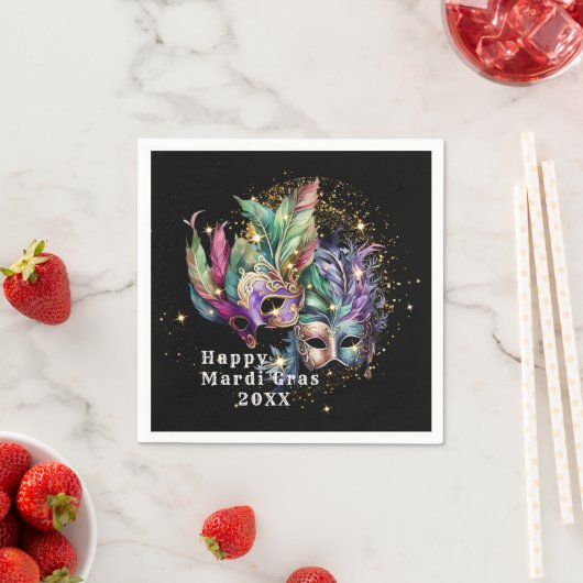Mardi Gras Masquerade Masker Papieren servetten (Insitu)