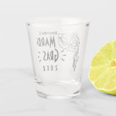 Mardi Gras Masquerade Maskerade Monogram Naam Jaar Shot Glas (Achterkant)