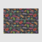 Mardi Gras Masquerade Maskers Black Harlequin Tissuepapier (Voorkant)