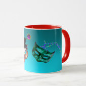 MARDI GRAS MASQUERADE MASKERS  Blauwe edelsteen Mok (Voorkant rechts)