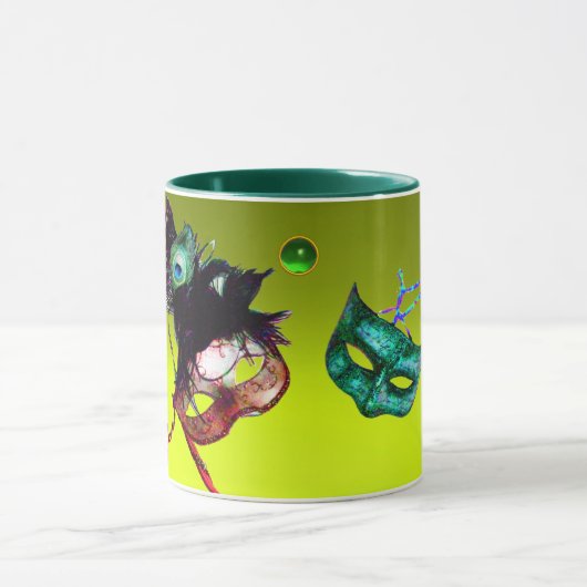 MARDI GRAS MASQUERADE MASKERS Geel Topaas Edelstee Mok (Midden)