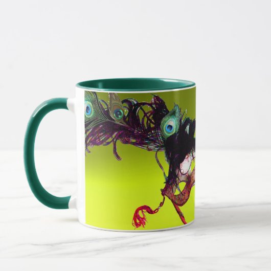 MARDI GRAS MASQUERADE MASKERS Geel Topaas Edelstee Mok (Links)