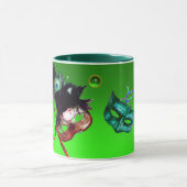 MARDI GRAS MASQUERADE MASKERS Groen Smaragd Edelst Mok (Midden)