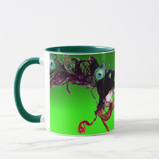 MARDI GRAS MASQUERADE MASKERS Groen Smaragd Edelst Mok (Links)