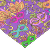 Mardi Gras Masquerade maskers Helder Paars Groen Tafelkleed (Gekanteld)