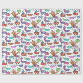 Mardi Gras Masquerade Maskers Heldere Waterverf Cadeaupapier (Vlak)