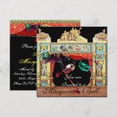 MARDI GRAS MASQUERADE MASKERS POPPENTHEATER PODIUM KAART (Voorkant / Achterkant)