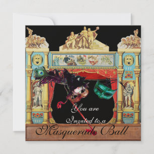 MARDI GRAS MASQUERADE MASKERS POPPENTHEATER PODIUM KAART