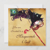 MARDI GRAS MASQUERADE MASKS Classy Parchment Kaart (Voorkant)