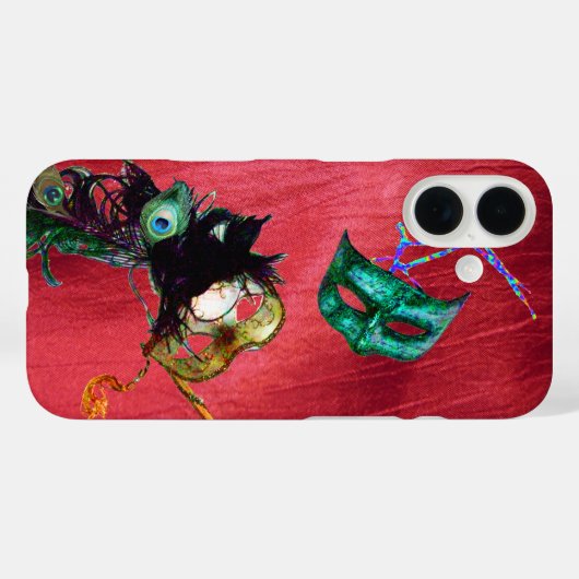 MARDI GRAS MASQUERADE MASKS Rode Zijde Case-Mate iPhone Case (Achterkant (horizontaal))