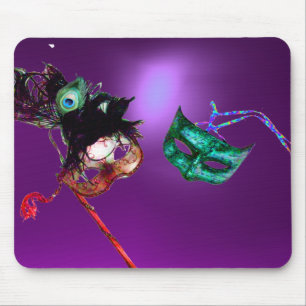 MARDI GRAS MASQUERADE paars Muismat