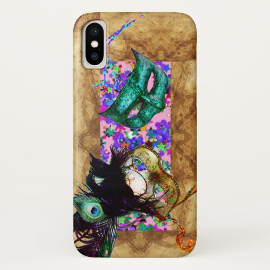MARDI GRAS MASQUERADE parchment confetti Case-Mate iPhone Case (Achterkant)