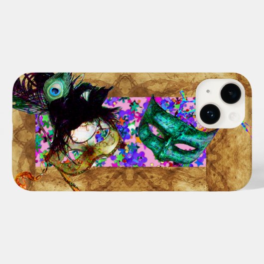MARDI GRAS MASQUERADE parchment confetti Case-Mate iPhone Case (Achterkant (horizontaal))