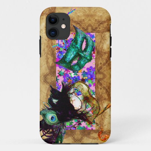 MARDI GRAS MASQUERADE parchment confetti Case-Mate iPhone Case (Achterkant)