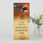 MARDI GRAS MASQUERADE PARTIJ, Geel Sinaasappel Kaart (Staand voorkant)