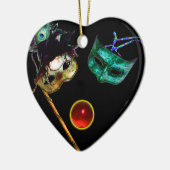 MARDI GRAS MASQUERADE PARTIJ, Gem Stones Keramisch Ornament (Links)