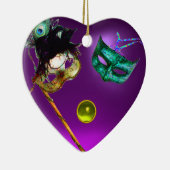 MARDI GRAS MASQUERADE PARTIJ, Gem Stones Keramisch Ornament (Rechts)