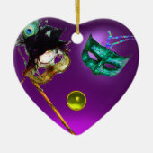 MARDI GRAS MASQUERADE PARTIJ, Gem Stones Keramisch Ornament (Voorkant)