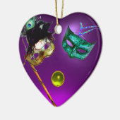 MARDI GRAS MASQUERADE PARTIJ, Gem Stones Keramisch Ornament (Links)