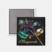 MARDI GRAS MASQUERADE PARTIJ MAGNEET (Voorkant / Achterkant)