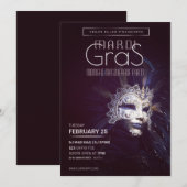 Mardi Gras Masquerade Party Kaart (Voorkant / Achterkant)