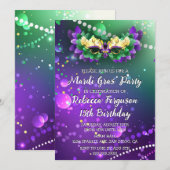 Mardi Gras Masquerade Party Kaart (Voorkant / Achterkant)