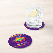 Mardi Gras Masquerade Party Ronde Kartonnen Onderzetter (Insitu)