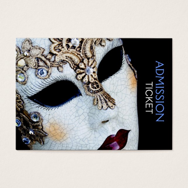 Mardi Gras Masquerade Party Toegangskaarten Visitekaartjes (Voorkant)