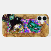 MARDI GRAS MASQUERADE perkament confetti iPhone Hoesje (Achterkant horizontaal)