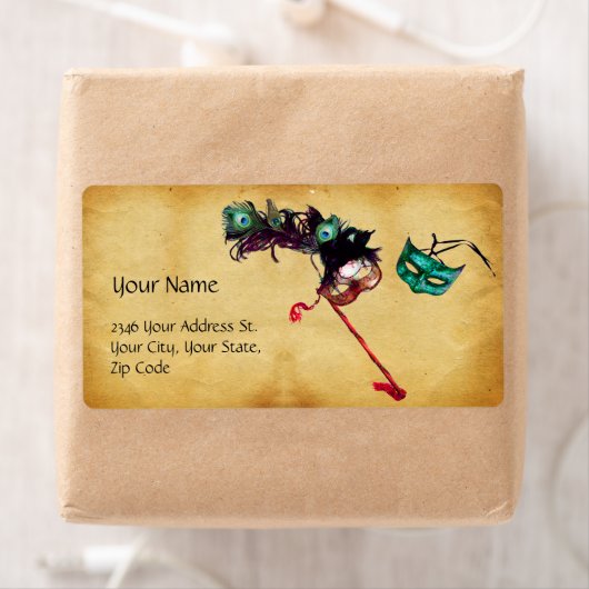 MARDI GRAS MASQUERADE-perkament Etiket (Insitu)