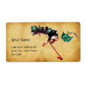 MARDI GRAS MASQUERADE-perkament Etiket (Voorkant)