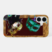 MARDI GRAS MASQUERADE perkament iPhone 16 Hoesje (Achterkant horizontaal)