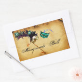 MARDI GRAS MASQUERADE-perkament Rechthoekige Sticker (Envelop)
