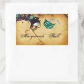 MARDI GRAS MASQUERADE-perkament Rechthoekige Sticker (Tas)