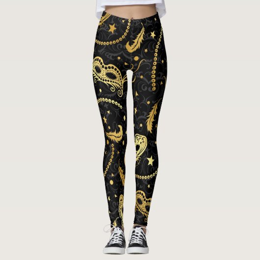 Mardi Gras Masquerade Pop Mode Leggings (Voorkant)