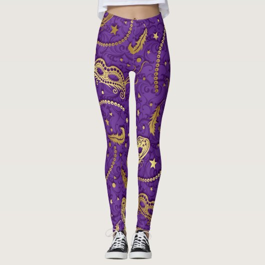 Mardi Gras Masquerade Pop Mode Leggings (Voorkant)