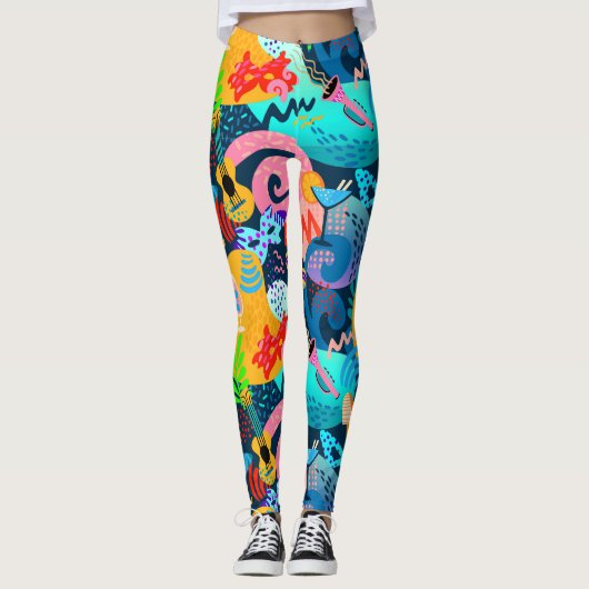 Mardi Gras Masquerade Pop Mode Leggings (Voorkant)