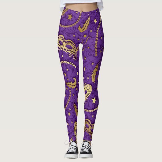 Mardi Gras Masquerade Pop Mode Leggings (Voorkant)