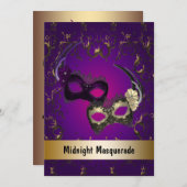 Mardi Gras Masquerade Prom Uitnodigingen (Voorkant / Achterkant)